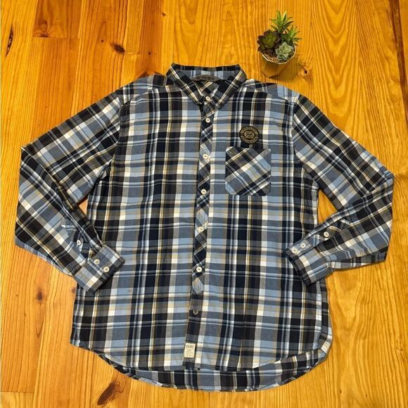 Harley-Davidson Mens Skull Lightning Slim Fit Plaid Woven Shirt 96237-18VM SZ XL - Picture 2 of 12